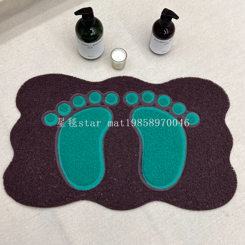 wave special-shaped color matching factory pvc wire ring pad door mat home mat foreign trade cartoon pattern foot mat