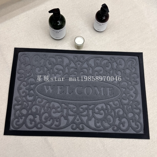 pressing brushed pvc printing doormat hallway dust removal door mat entrance dirt trap mat outdoor wear-resistant non-slip mat