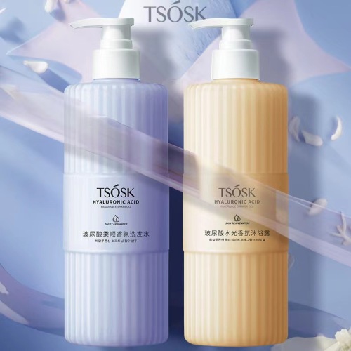 TSOSK溪畔听风邂香沐浴露润滑补水去鸡皮柔顺留香洗发水套装批发