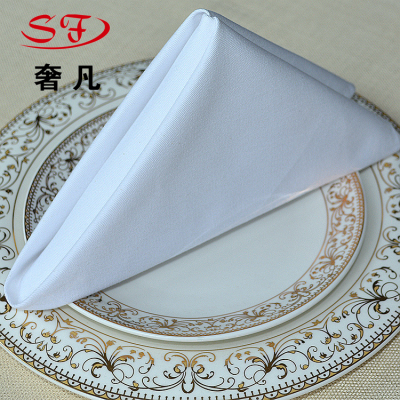 Cross-Border Western Restaurant Pure Cotton Christmas Napkin Cotton Mouth Cloth Folding Cloth White Wiping Towel Thick Printable Embroidered