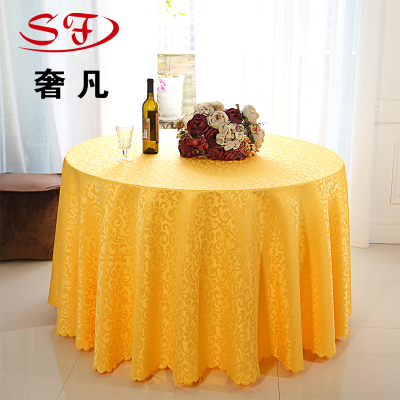 Cross-Border Factory Hotel Restaurant Polyester Tablecloth Plain Crochet Conference Tablecloth Wedding Jacquard round Tablecloth