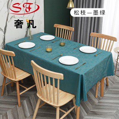 Nordic PU Leather Table Cloth Solid Color Waterproof and Oil-Proof Disposable Anti-Scald Rectangular for Restaurant and Home Use Tea Table Cloth Tablecloth