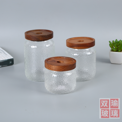 japanese style hammer pattern glass sealed can scented tea tea storage jar food storage tank kitchen cereals snack jar