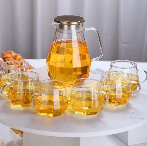 borosilicate water pitcher teapot water cup kettle suit large capacity 1800 ml cold water pot set suit gift box