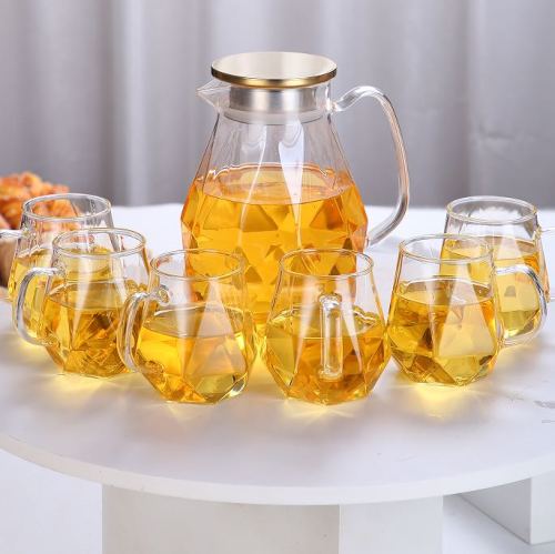 borosilicate water pitcher teapot water cup kettle suit large capacity 1800 ml cold water pot set suit gift box