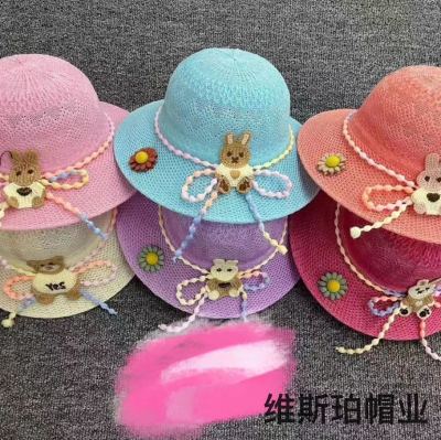 Hat Women's New All-Match Summer Knitted Hat Bucket Hat Foldable Beach Straw Hat Women's UV Protection Sun Hat