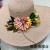 2023 Summer New Style Flanging Small round Hat Korean Style Casual Beach Sun Hat Temperament Straw Hat Ribbon Flower Bowler Hat