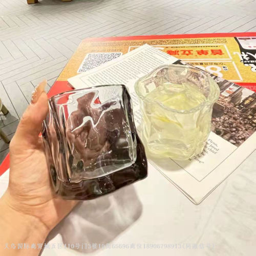 夏天小清新玻璃杯创新威士忌酒杯高颜值扭扭杯水杯透明玻璃水杯