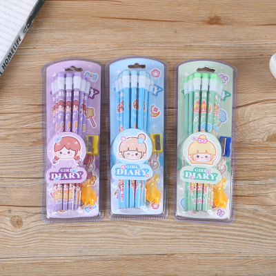 Color Box Package Fashion Colorful Color Matching Triangle round Penholder Design for Pupils HB Pencil Benbell Brand