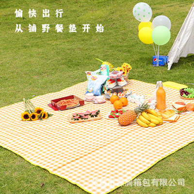 Outdoor Picnic Mat Camping Picnic Moisture Proof Pad Portable Cushion Non-Woven Thickened Waterproof Picnic Blanket Spring and Summer Outing