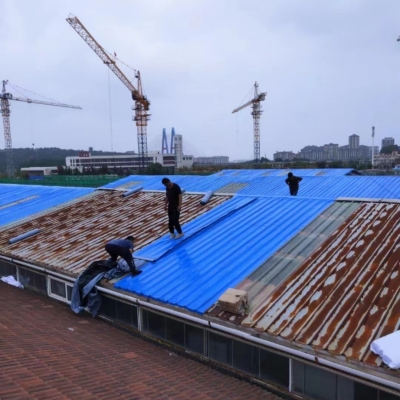 Blue Factory Direct Sales Colored Steel Tile Roof Self-Adhesive Waterproofing Membrane Iron Sheet Roof Metal Roof Water Resistence and Leak Repairing
