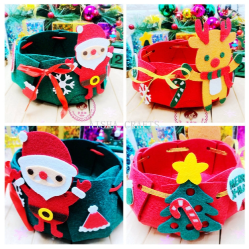 party style storage basket christmas storage basket non-woven handmade fabric diy material package warm-up activity