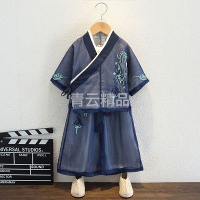 Children's Ancient Costume Hanfu Boys Summer Improvement High-End Performance Clothes Super Fairy Chinese Style Suit