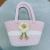 New Small Handbag Handmade Straw Bag Hand Bag Cotton Package Woven Bag Outing Picnic Basket Beach Bag