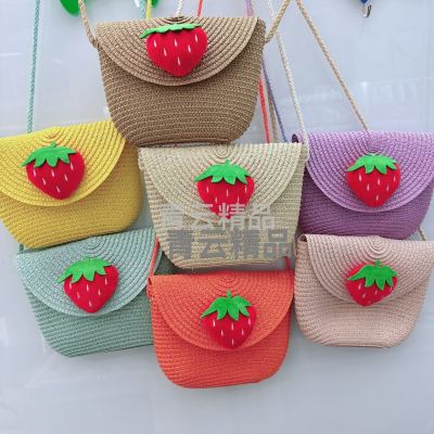 Summer New Hand-Woven Mobile Phone Bag Envelope Package Crossbody Coin Purse Children's Bags Travel Vacation Beach Women's Bag