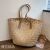 New Two-Color Woven Bag rge Capacity Straw Bag Men and Women Couple Shoulder Bag Niche Casual Beach Bag