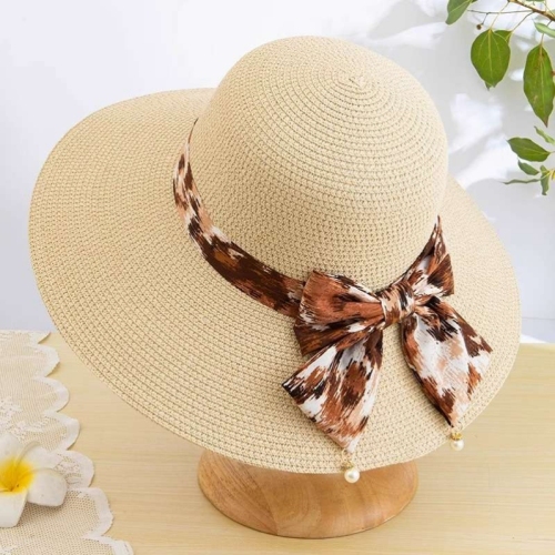 草帽女夏2025新款海边沙滩帽遮阳防晒帽子田园风女士优雅太阳帽