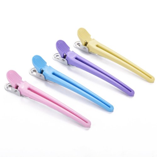 plastic duckbill clip macaron color stainless steel hairpin barber updo positioning iron clip 10cm factory