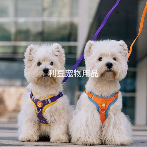 suede vest dog leash small dog reflective chest strap set dog leash dog chain one-piece delivery
