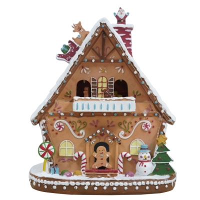 Christmas Gingerbread Man Cute Small House Luminous House Decoration