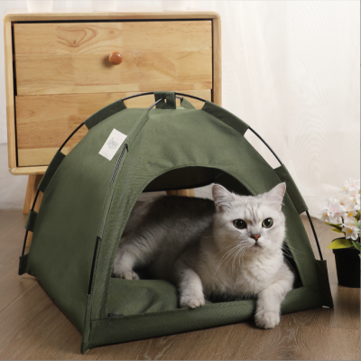 Summer Cooling Mat Outdoor Pet Bed Tent Breathable Foldable Solid Color Simple Pet Cage