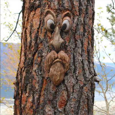 Foreign Trade Bark Face Tree Monster Facial Features Ornaments Easter Ornaments Outdoor Creative Props