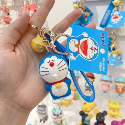 Genuine Doraemon Blue Fat Man Car Key Schoolbag Pendant Keychain Pendant