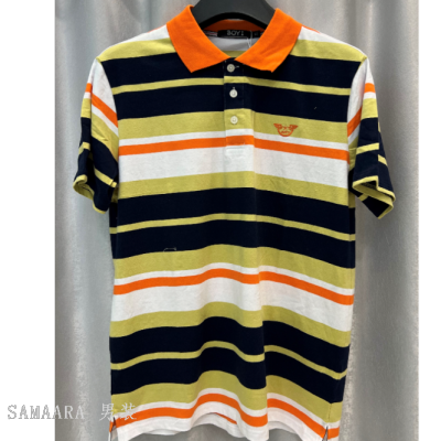 Striped Polo Shirt Men's Short-Sleeved T-shirt Lapel Summer Fashion Brand Trendy All-Match Foreign Trade Export Stall