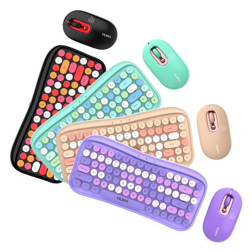 yilima yili horse keyboard and mouse suit wireless bluetooth three-model mixed color lipstick national text undertaking oem