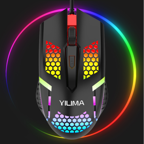 yilima yili ma wired mouse photoelectric luminous mouse mechanical feeling in stock undertake logo oem