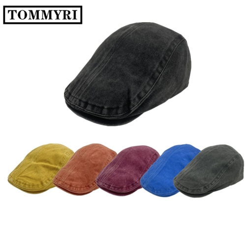 spring and summer thin coating cloth beret forward hat men‘s japanese style youth trendy all-matching peaked cap