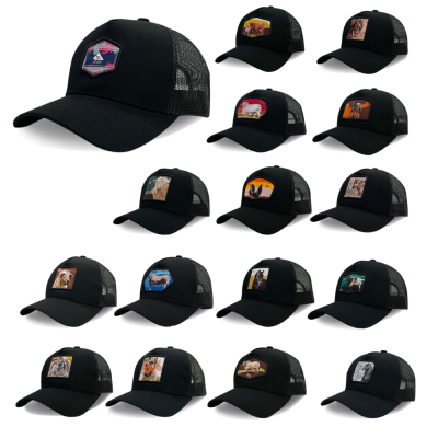 Embroidered Custom Logo Mesh Cap Korean Style Color Matching Five Baseball Cap Men's and Women's Hats Animal Mesh Cap Sun Hat Wholesale