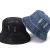 Hong Kong Style Retro Washed Jean Fisherman Hat Summer Trendy Men and Women Street Hole Small Brim Face-Looking Small Bucket Bucket Hat