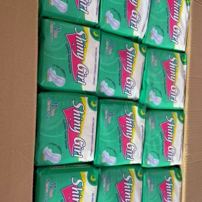 Shiny Girl Sanitary Napkin Factory Direct Sales Spot 290 260mm 15 Pieces Per Pack Foreign Trade Export to Africa