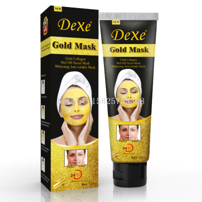 Gold Facial Mask Dexe Moisturizing Skin Care White Glossy Delicate Foreign Trade Export Wholesale Factory Direct Cross-Border