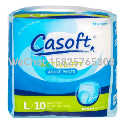 Foreign Trade Export Casoft Adult Pull-up Pants Elderly Diapers English African South American Factory Direct Sales Super Absorbent