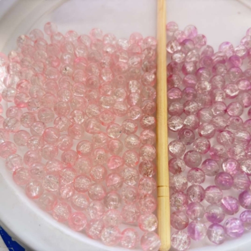 紫外线光变8mm爆花琉璃珠遇光渐变手工diy串珠手链项链配件