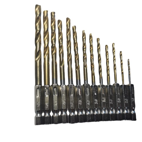 13pcs套装六角柄镀钛麻花钻1.5-6.5mm高速钢钻头 木工钻