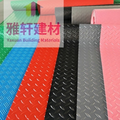 Workshop Aisle with Yellow Warning Edge Mat Coiled Material Herringbone Steel Plate Pattern Pvc Plastic Wear-Resistant Anti-Static Carpet
