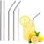 Decorcrafts Stainless Steel Straws for Drinking with Brushes Pack of 10Pieces (4 Bent + 4 Straight + 2 Brushes)Long Steel Straws for Drinking Juice & Drinks for Kids and Adults