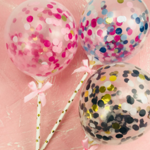 birthday cake decoration sequin balloon internet celebrity party cake baking plug-in 5-inch transparent confetti balloon ins style