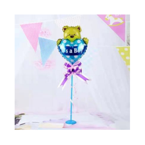 new push event small gift cartoon bear aluminum film balloon with rod set manufacturers hot selling customizable