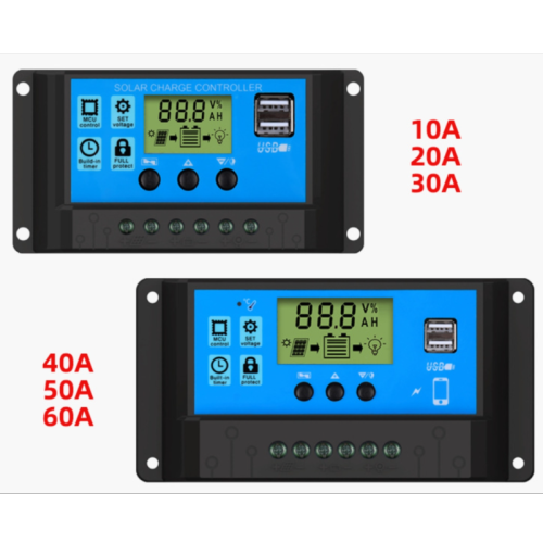 PWM太阳能控制器10A20A30A40A60A智能系统电池电瓶充放电控制器V