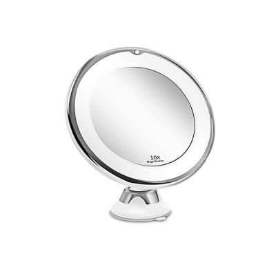 Makeup Light Mirror with Suction Cup Led Bathroom Large Cosmetic Mirror Desktop Makeup Mirror Adjustable Angle