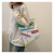 One Piece Dropshipping Original Canvas Reticule Online Influencer Fashion Text Messenger Bag Large Capacity Make-up Bag Factory Direct Sales