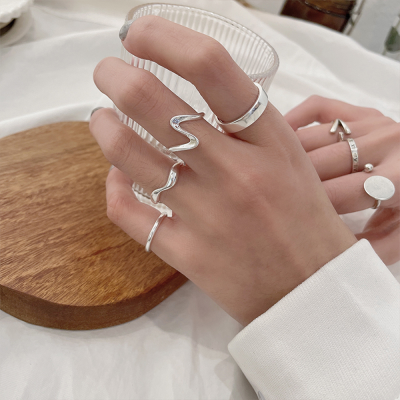 Zhiyun Opening Simple Bracelet 925 Silver Ring Non-Fading Niche Ins Style Simple Advanced Pure Silver Ring Wholesale Female