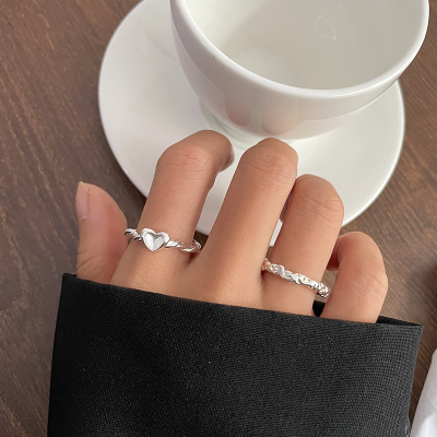 Zhiyun Argent Pur Love Heart Simplicity Single Circle Female Ins Personalized Minority 925 Sterling Silver Ring Does Not Fade Ornament Female Wholesale