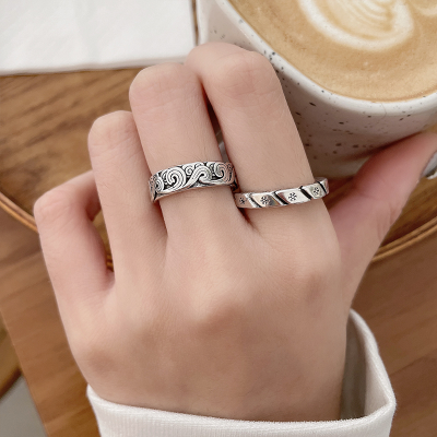 Zhiyun 925 Silver Ring Female Niche High-End Ring Fashionable Retro Ring Non-Fading Personality Sterling Silver Silver Ring Wholesale