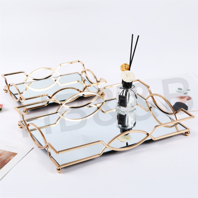 Nordic Metal Tray Restaurant Decoration Cosmetic Storage Living Room Decoration Gifts Decoration High-End Gift Simple