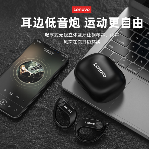 Cross-Border Lenovo Lp7 Bluetooth Headset Binaural Ear-Mounted Noise Reduction Sports Waterproof Sweat-Proof Special Running